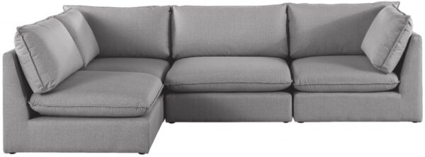 Mackenzie 120" Linen Textured Fabric Upholstered 4pc. Modular Sectional