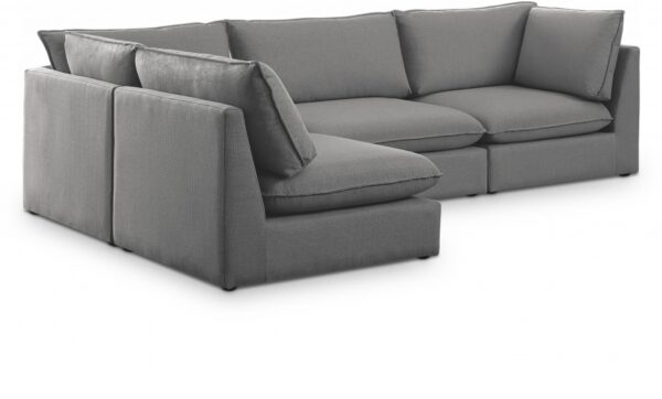 Mackenzie 120" Linen Textured Fabric Upholstered 4pc. Modular Sectional