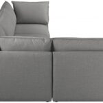 Mackenzie 120" Linen Textured Fabric Upholstered 4pc. Modular Sectional