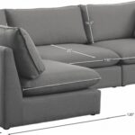 Mackenzie 120" Linen Textured Fabric Upholstered 4pc. Modular Sectional