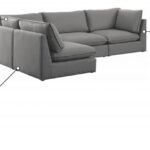Mackenzie 120" Linen Textured Fabric Upholstered 4pc. Modular Sectional