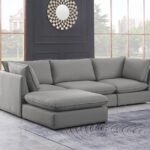 Mackenzie 120" Linen Textured Fabric Upholstered 4pc. Modular Sectional