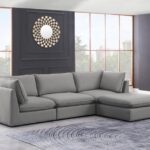Mackenzie 120" Linen Textured Fabric Upholstered 4pc. Modular Sectional
