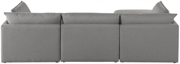 Mackenzie 120" Linen Textured Fabric Upholstered 4pc. Modular Sectional