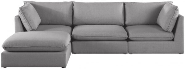 Mackenzie 120" Linen Textured Fabric Upholstered 4pc. Modular Sectional