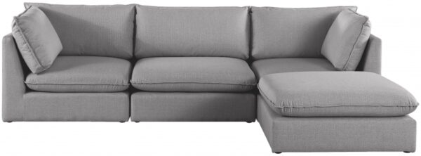 Mackenzie 120" Linen Textured Fabric Upholstered 4pc. Modular Sectional