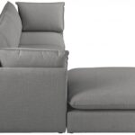 Mackenzie 120" Linen Textured Fabric Upholstered 4pc. Modular Sectional