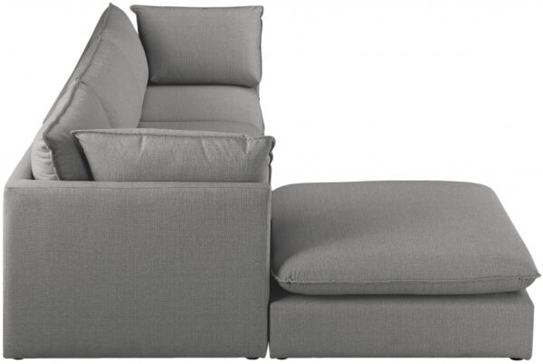 Mackenzie 120" Linen Textured Fabric Upholstered 4pc. Modular Sectional
