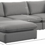 Mackenzie 120" Linen Textured Fabric Upholstered 4pc. Modular Sectional