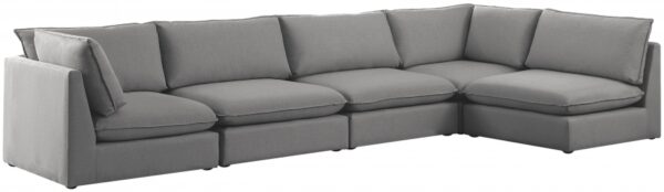 Mackenzie 160" Linen Textured Fabric Upholstered 5pc. Modular Sectional