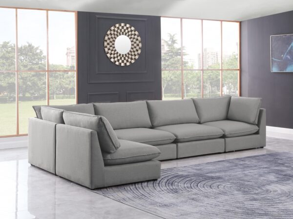 Mackenzie 160" Linen Textured Fabric Upholstered 5pc. Modular Sectional