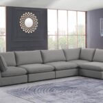 Mackenzie 160" Linen Textured Fabric Upholstered 5pc. Modular Sectional