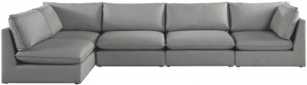 Mackenzie 160" Linen Textured Fabric Upholstered 5pc. Modular Sectional