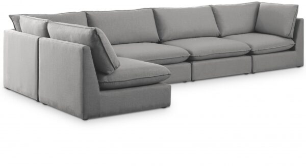 Mackenzie 160" Linen Textured Fabric Upholstered 5pc. Modular Sectional