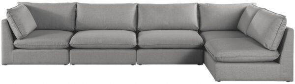 Mackenzie 160" Linen Textured Fabric Upholstered 5pc. Modular Sectional