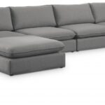 Mackenzie 160" Linen Textured Fabric Upholstered 5pc. Modular Sectional