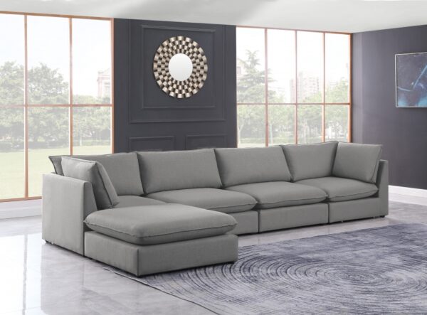 Mackenzie 160" Linen Textured Fabric Upholstered 5pc. Modular Sectional