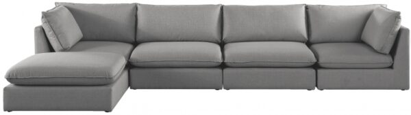Mackenzie 160" Linen Textured Fabric Upholstered 5pc. Modular Sectional