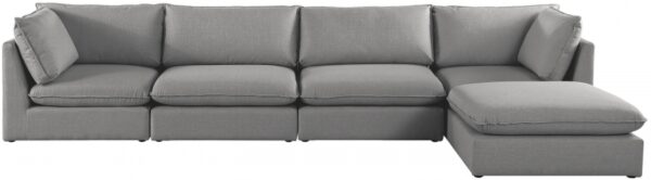 Mackenzie 160" Linen Textured Fabric Upholstered 5pc. Modular Sectional