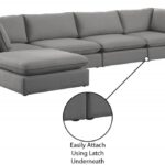 Mackenzie 160" Linen Textured Fabric Upholstered 5pc. Modular Sectional