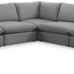 Mackenzie 120" Linen Textured Fabric Upholstered 5pc. Modular Sectional
