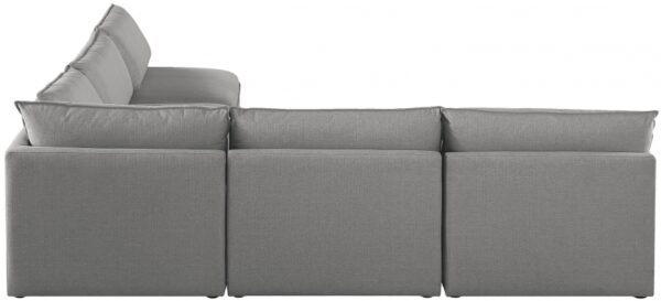 Mackenzie 120" Linen Textured Fabric Upholstered 5pc. Modular Sectional