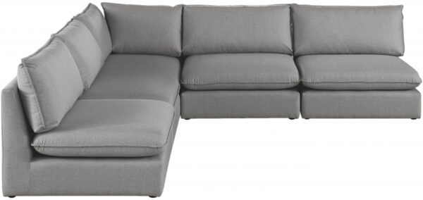 Mackenzie 120" Linen Textured Fabric Upholstered 5pc. Modular Sectional