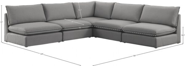 Mackenzie 120" Linen Textured Fabric Upholstered 5pc. Modular Sectional