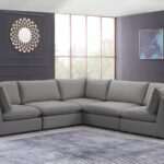 Mackenzie 120" Linen Textured Fabric Upholstered 5pc. Modular Sectional
