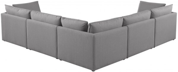 Mackenzie 120" Linen Textured Fabric Upholstered 5pc. Modular Sectional