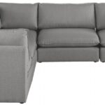Mackenzie 120" Linen Textured Fabric Upholstered 5pc. Modular Sectional