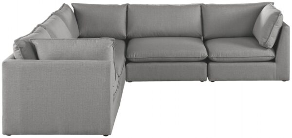 Mackenzie 120" Linen Textured Fabric Upholstered 5pc. Modular Sectional