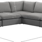 Mackenzie 120" Linen Textured Fabric Upholstered 5pc. Modular Sectional