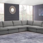 Mackenzie 160" Linen Textured Fabric Upholstered 6pc. Modular Sectional