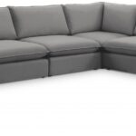 Mackenzie 160" Linen Textured Fabric Upholstered 6pc. Modular Sectional