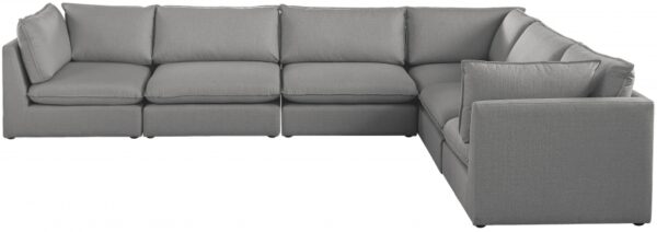 Mackenzie 160" Linen Textured Fabric Upholstered 6pc. Modular Sectional