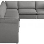 Mackenzie 160" Linen Textured Fabric Upholstered 6pc. Modular Sectional