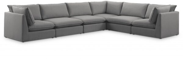 Mackenzie 160" Linen Textured Fabric Upholstered 6pc. Modular Sectional