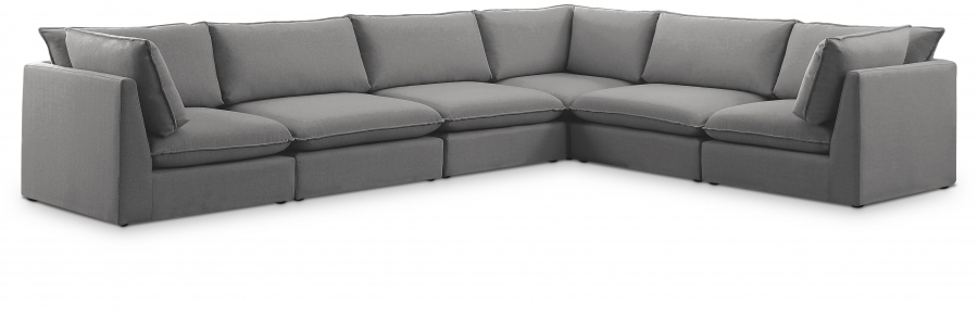 Mackenzie 160" Linen Textured Fabric Upholstered 6pc. Modular Sectional