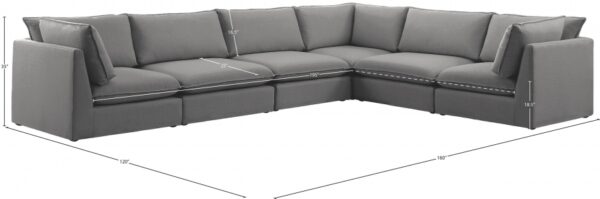 Mackenzie 160" Linen Textured Fabric Upholstered 6pc. Modular Sectional