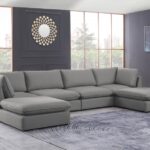Mackenzie 160" Linen Textured Fabric Upholstered 6pc. Modular Sectional