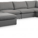 Mackenzie 160" Linen Textured Fabric Upholstered 6pc. Modular Sectional