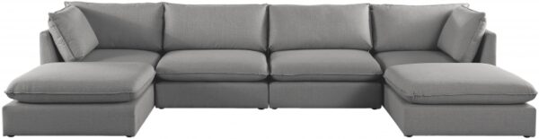 Mackenzie 160" Linen Textured Fabric Upholstered 6pc. Modular Sectional