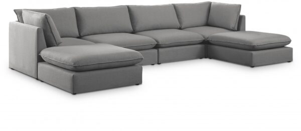 Mackenzie 160" Linen Textured Fabric Upholstered 6pc. Modular Sectional