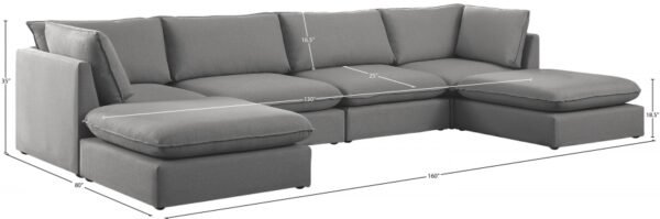 Mackenzie 160" Linen Textured Fabric Upholstered 6pc. Modular Sectional