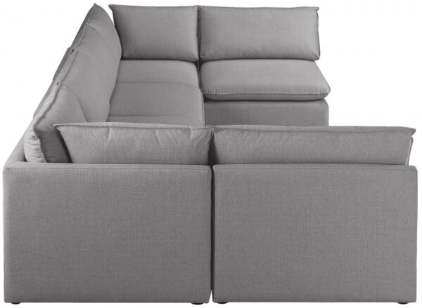 Mackenzie 160" Linen Textured Fabric Upholstered 6pc. Modular Sectional