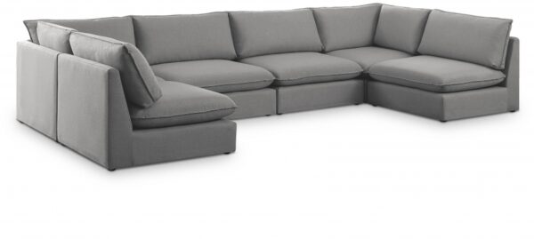 Mackenzie 160" Linen Textured Fabric Upholstered 6pc. Modular Sectional