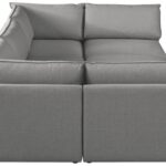 Mackenzie 120" Linen Textured Fabric Upholstered 6pc. Modular Sectional