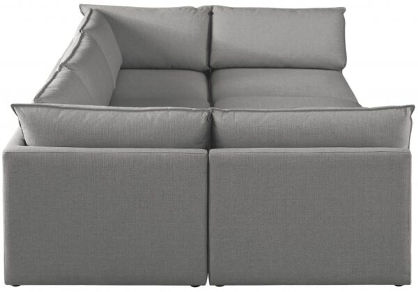 Mackenzie 120" Linen Textured Fabric Upholstered 6pc. Modular Sectional