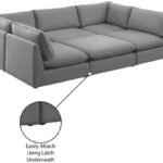 Mackenzie 120" Linen Textured Fabric Upholstered 6pc. Modular Sectional